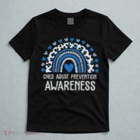 Child Abuse Prevention Rainbow Leopard Child Abuse Awareness T-Shirt thumb 5