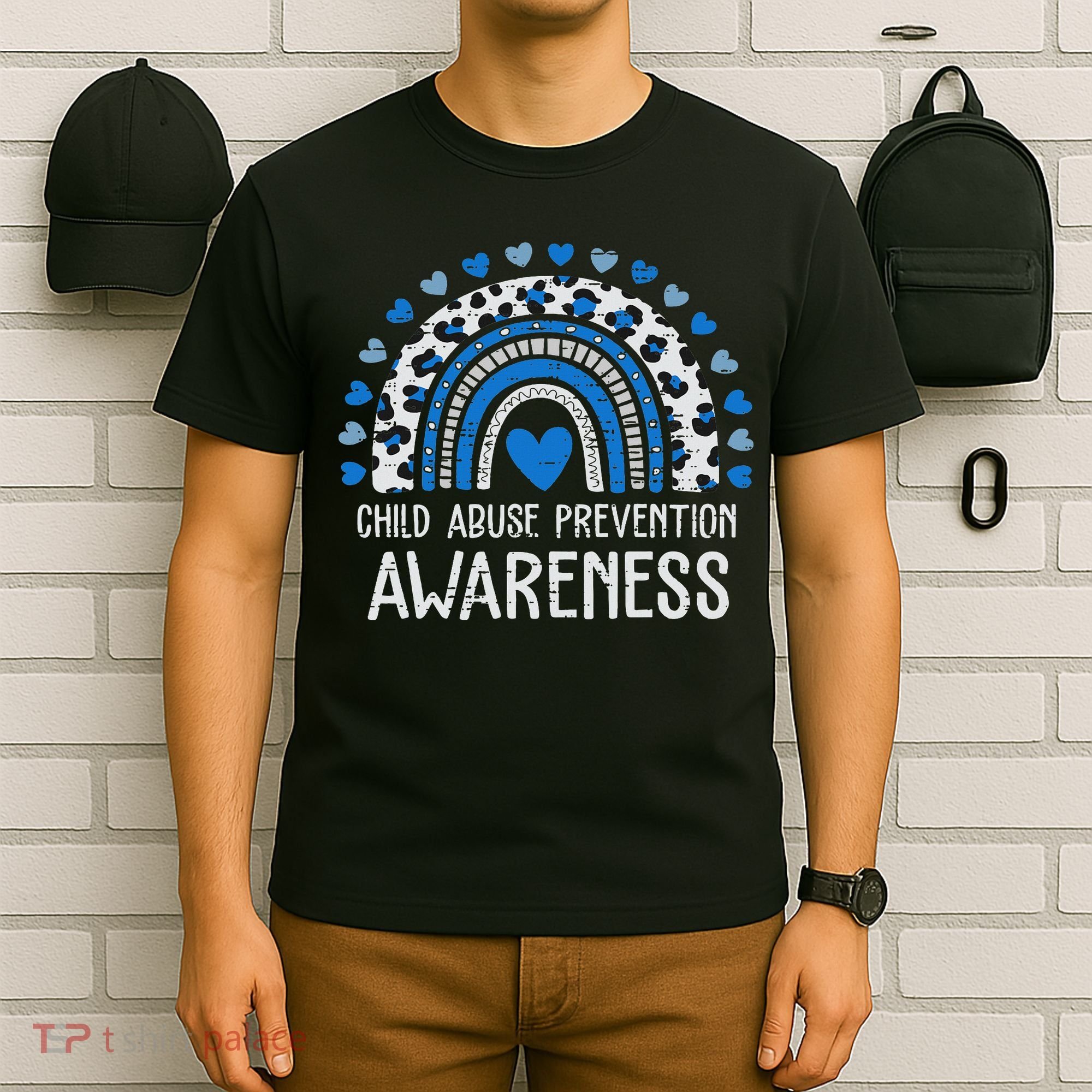 Child Abuse Prevention Rainbow Leopard Child Abuse Awareness T-Shirt