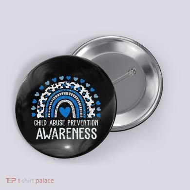 Child Abuse Prevention Rainbow Leopard Child Abuse Awareness Button