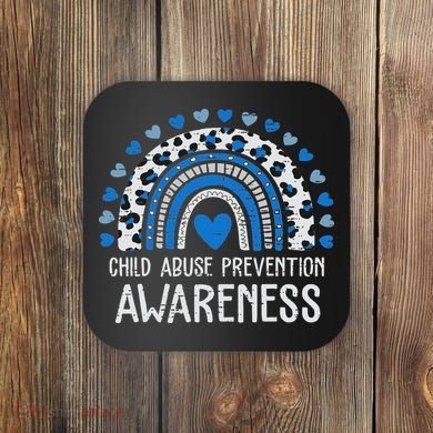 Child Abuse Prevention Rainbow Leopard Child Abuse Awareness Coaster
