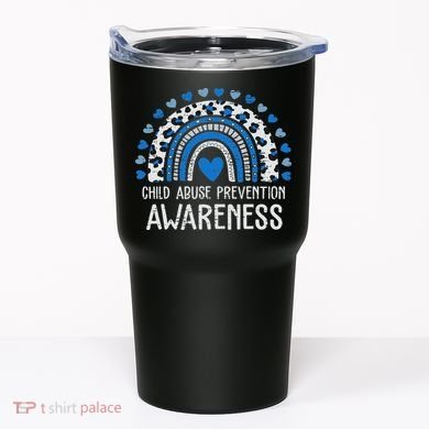 Child Abuse Prevention Rainbow Leopard Child Abuse Awareness Tumbler