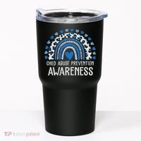 Child Abuse Prevention Rainbow Leopard Child Abuse Awareness Tumbler thumb 0