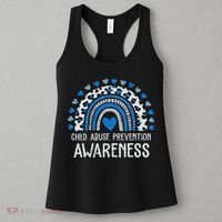 Child Abuse Prevention Rainbow Leopard Child Abuse Awareness Women's Tank Top thumb 3