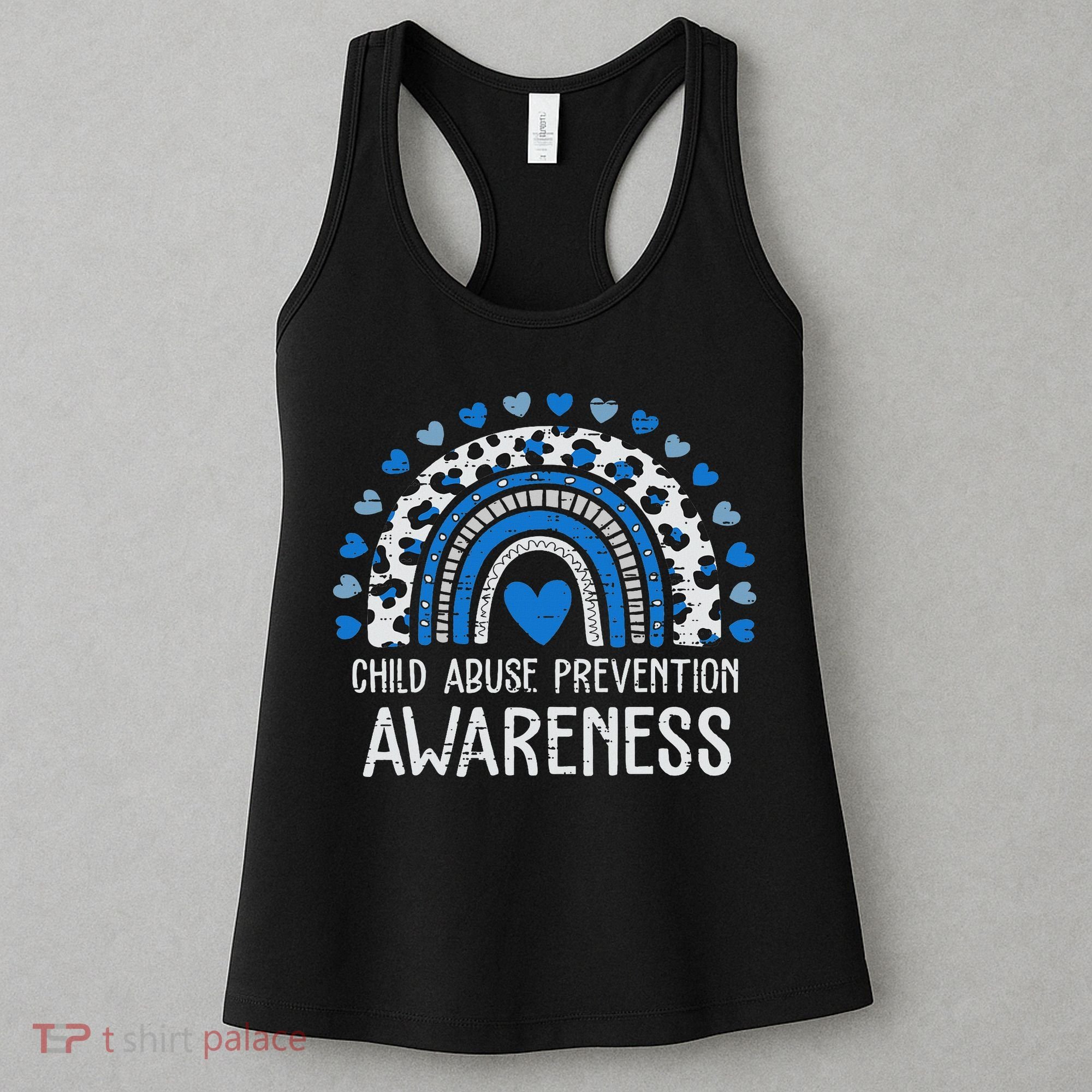 Child Abuse Prevention Rainbow Leopard Child Abuse Awareness Women's Tank Top