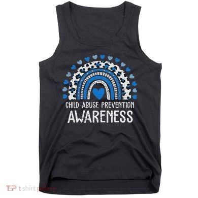 Child Abuse Prevention Rainbow Leopard Child Abuse Awareness Tank Top
