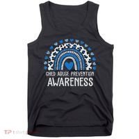 Child Abuse Prevention Rainbow Leopard Child Abuse Awareness Tank Top thumb 0