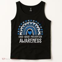 Child Abuse Prevention Rainbow Leopard Child Abuse Awareness Tank Top thumb 2