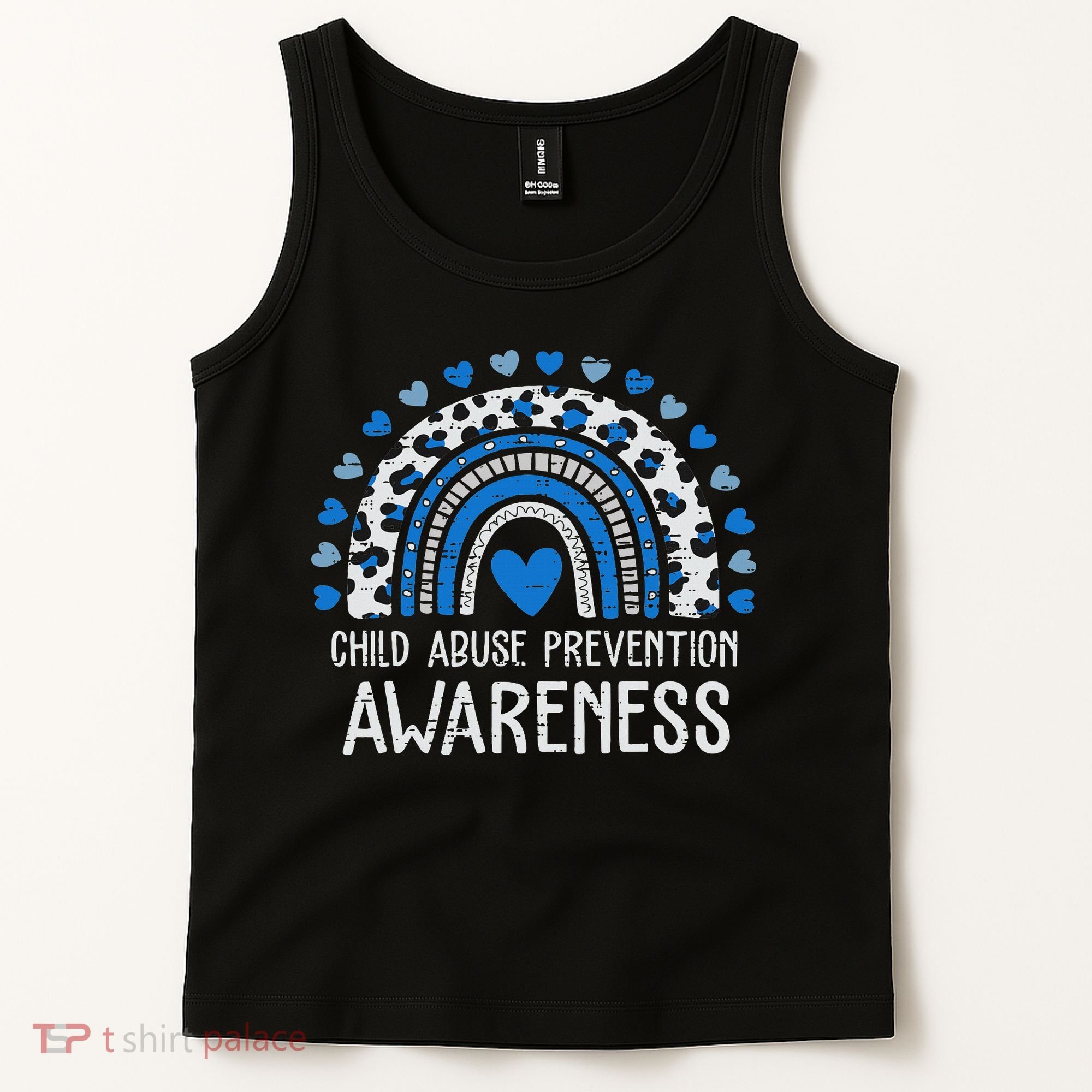 Child Abuse Prevention Rainbow Leopard Child Abuse Awareness Tank Top