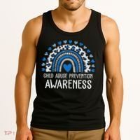 Child Abuse Prevention Rainbow Leopard Child Abuse Awareness Tank Top thumb 3