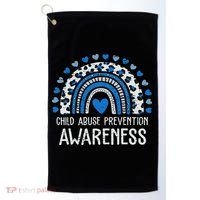 Child Abuse Prevention Rainbow Leopard Child Abuse Awareness Golf Towel thumb 0