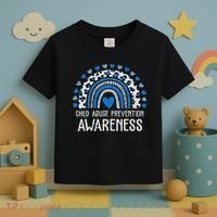 Child Abuse Prevention Rainbow Leopard Child Abuse Awareness Toddler T-Shirt thumb 3