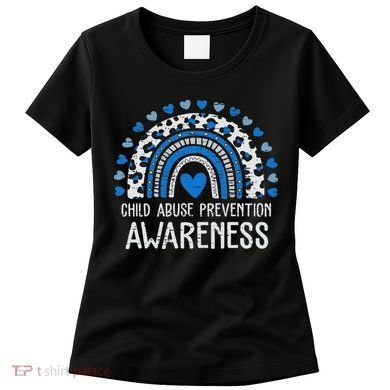 Child Abuse Prevention Rainbow Leopard Child Abuse Awareness Women's T-Shirt