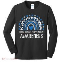 Child Abuse Prevention Rainbow Leopard Child Abuse Awareness Kids Long Sleeve Shirt thumb 0