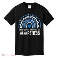 Child Abuse Prevention Rainbow Leopard Child Abuse Awareness Kids T-Shirt thumb 0