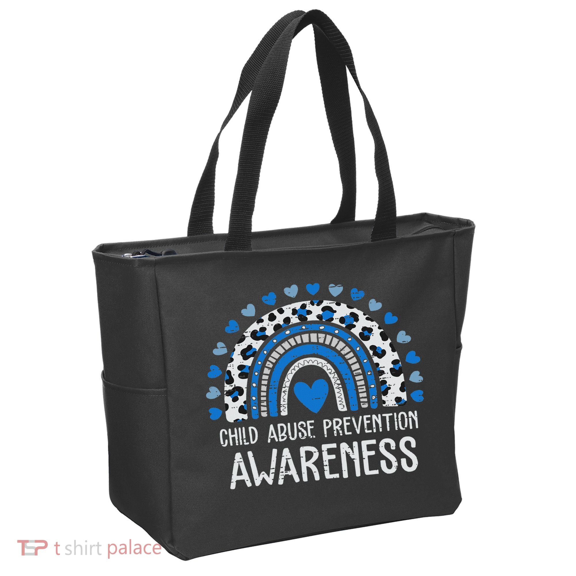 Child Abuse Prevention Rainbow Leopard Child Abuse Awareness Tote Bag