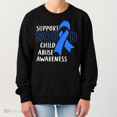 Child Abuse Prevention Month April Support Squad Awareness Gift Women's Sweatshirt