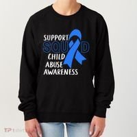 Child Abuse Prevention Month April Support Squad Awareness Gift Women's Sweatshirt thumb 0