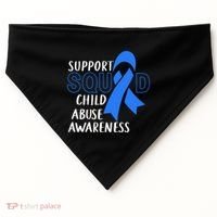 Child Abuse Prevention Month April Support Squad Awareness Gift USA-Made Doggie Bandana thumb 0