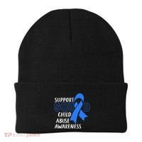 Child Abuse Prevention Month April Support Squad Awareness Gift Beanie thumb 0