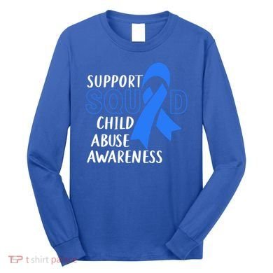 Child Abuse Prevention Month April Support Squad Awareness Gift Long Sleeve Shirt