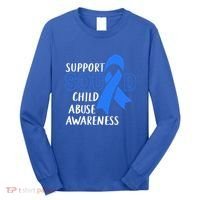Child Abuse Prevention Month April Support Squad Awareness Gift Long Sleeve Shirt thumb 0