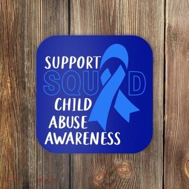 Child Abuse Prevention Month April Support Squad Awareness Gift Coaster
