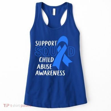 Child Abuse Prevention Month April Support Squad Awareness Gift Women's Tank Top