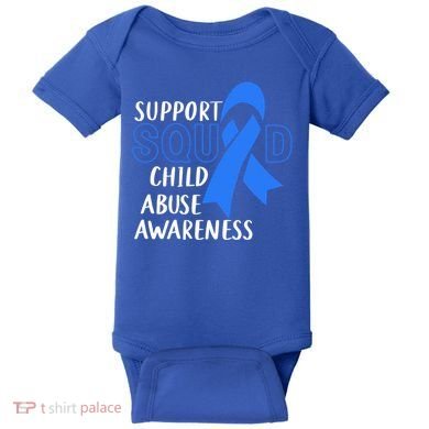 Child Abuse Prevention Month April Support Squad Awareness Gift Baby Bodysuit