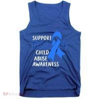 Child Abuse Prevention Month April Support Squad Awareness Gift Tank Top thumb 0