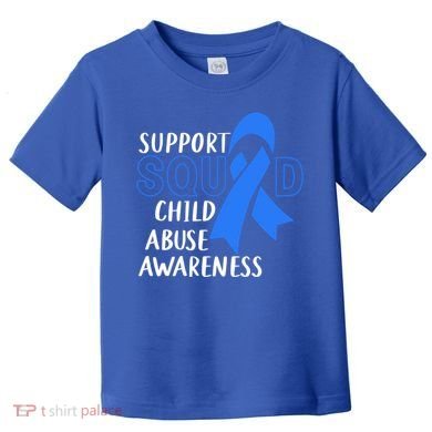 Child Abuse Prevention Month April Support Squad Awareness Gift Toddler T-Shirt