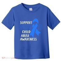 Child Abuse Prevention Month April Support Squad Awareness Gift Toddler T-Shirt thumb 0
