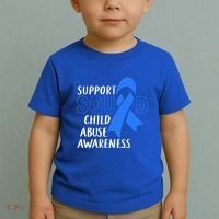Child Abuse Prevention Month April Support Squad Awareness Gift Toddler T-Shirt thumb 2