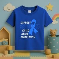 Child Abuse Prevention Month April Support Squad Awareness Gift Toddler T-Shirt thumb 3