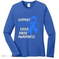 Child Abuse Prevention Month April Support Squad Awareness Gift Women's Long Sleeve Shirt thumb 0