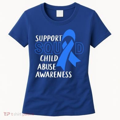 Child Abuse Prevention Month April Support Squad Awareness Gift Women's T-Shirt