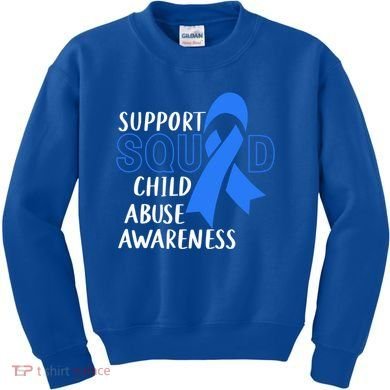 Child Abuse Prevention Month April Support Squad Awareness Gift Kids Sweatshirt
