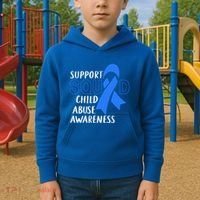 Child Abuse Prevention Month April Support Squad Awareness Gift Kids Hoodie thumb 2