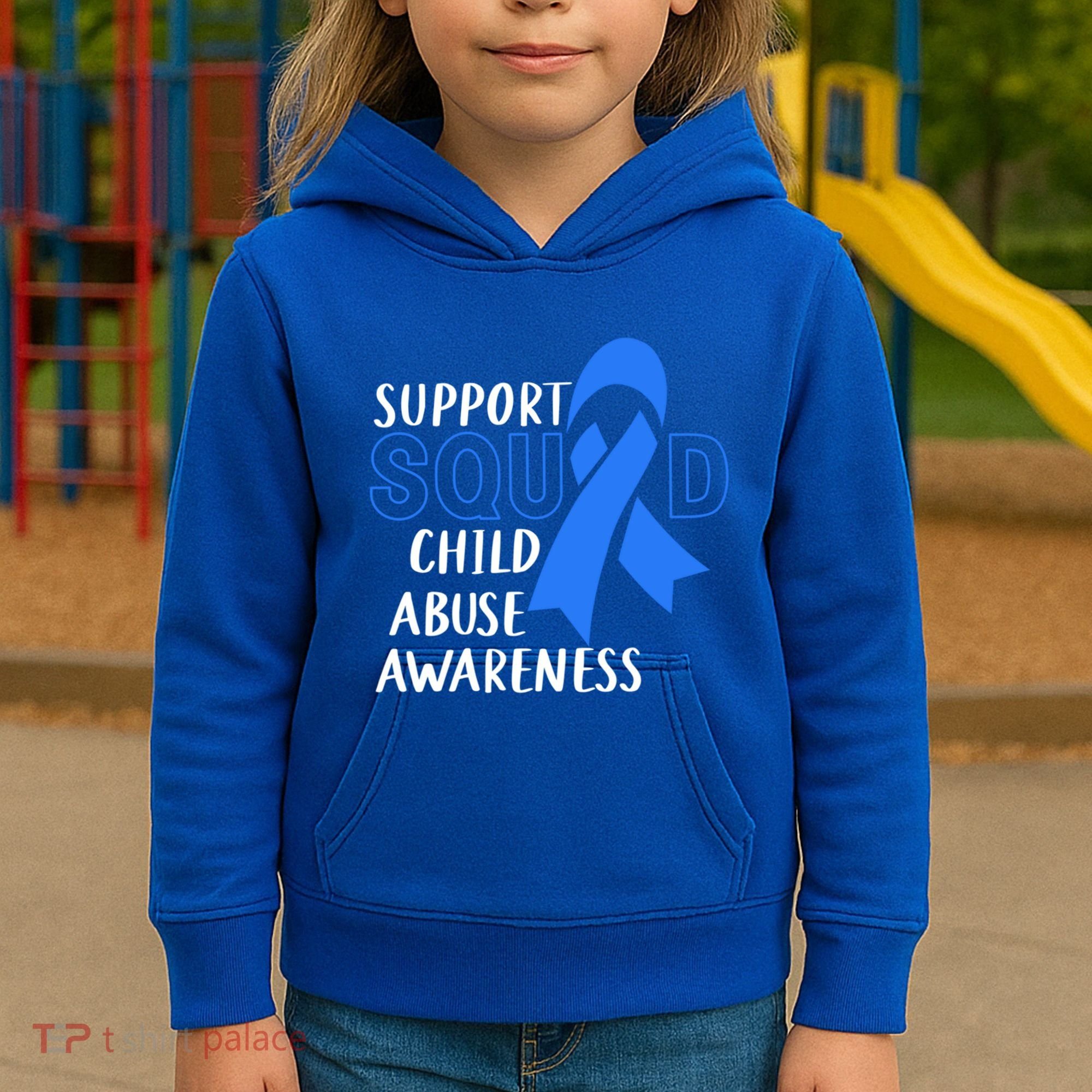 Child Abuse Prevention Month April Support Squad Awareness Gift Kids Hoodie