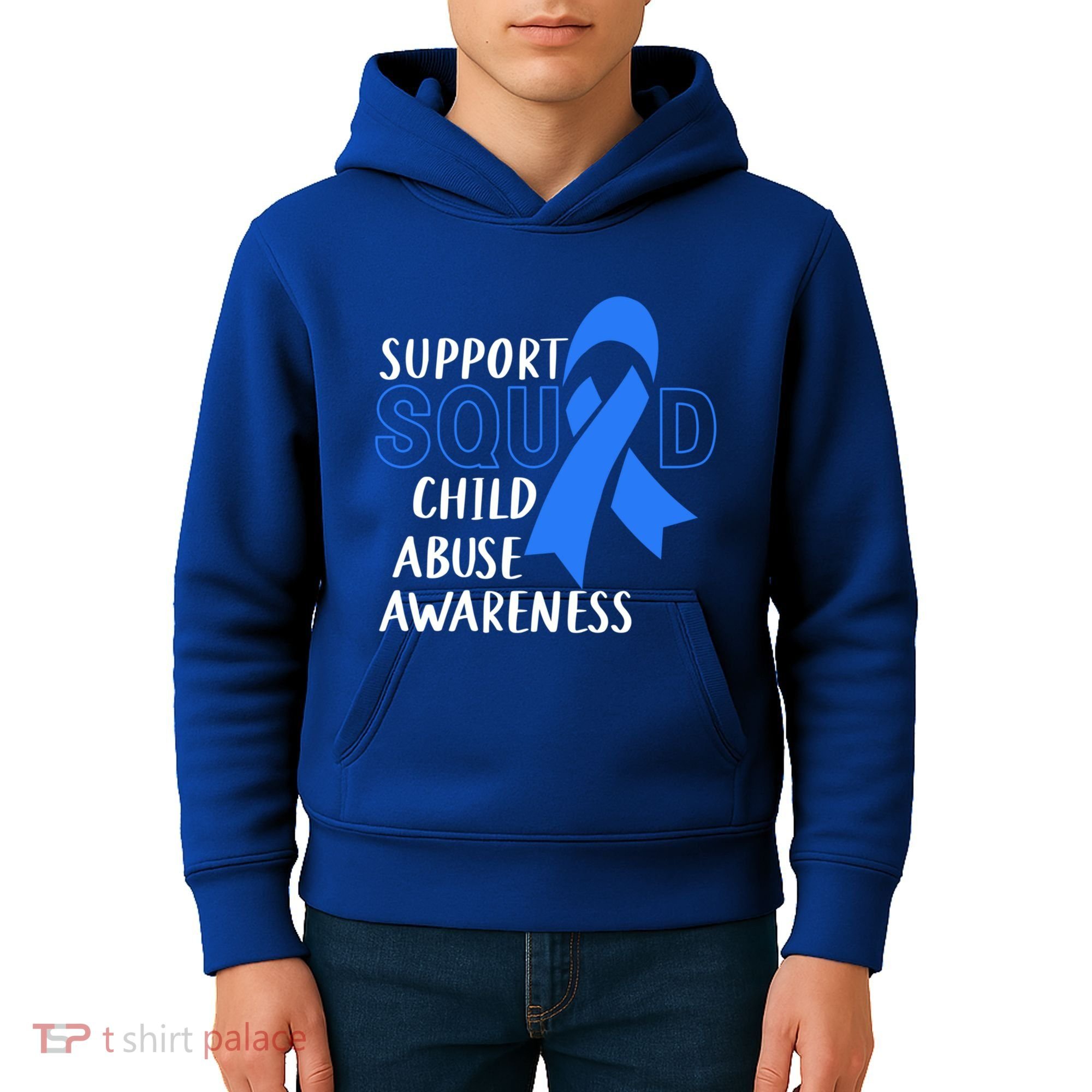 Child Abuse Prevention Month April Support Squad Awareness Gift Kids Hoodie