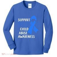 Child Abuse Prevention Month April Support Squad Awareness Gift Kids Long Sleeve Shirt thumb 0