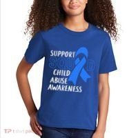 Child Abuse Prevention Month April Support Squad Awareness Gift Kids T-Shirt thumb 2