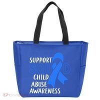 Child Abuse Prevention Month April Support Squad Awareness Gift Tote Bag thumb 0