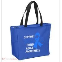 Child Abuse Prevention Month April Support Squad Awareness Gift Tote Bag thumb 2