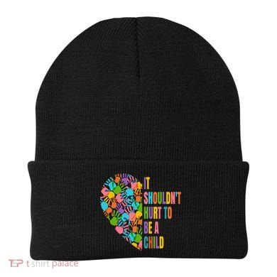 Child Abuse Prevention Month Awareness Cute Gift Funny Gift Beanie