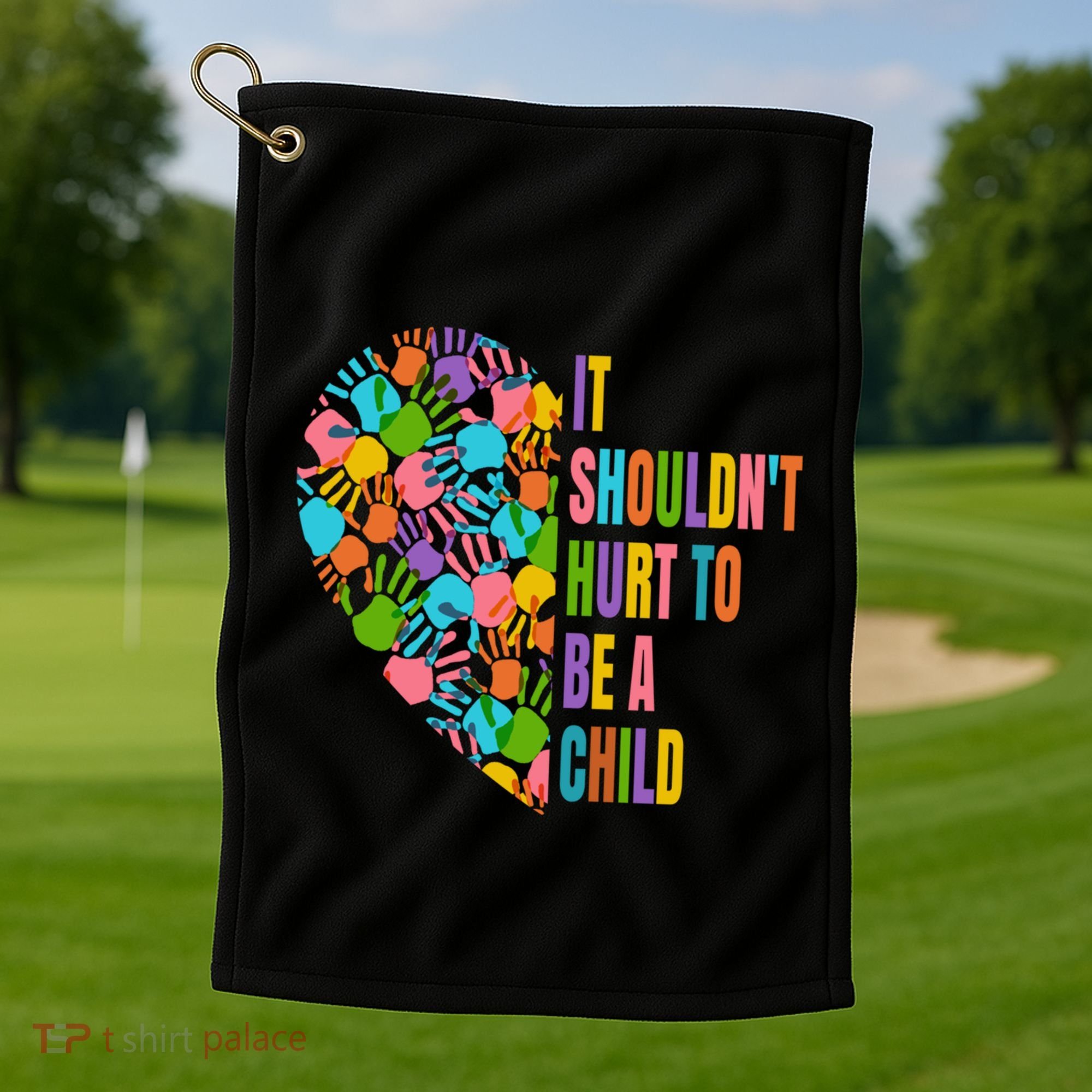 Child Abuse Prevention Month Awareness Cute Gift Funny Gift Golf Towel