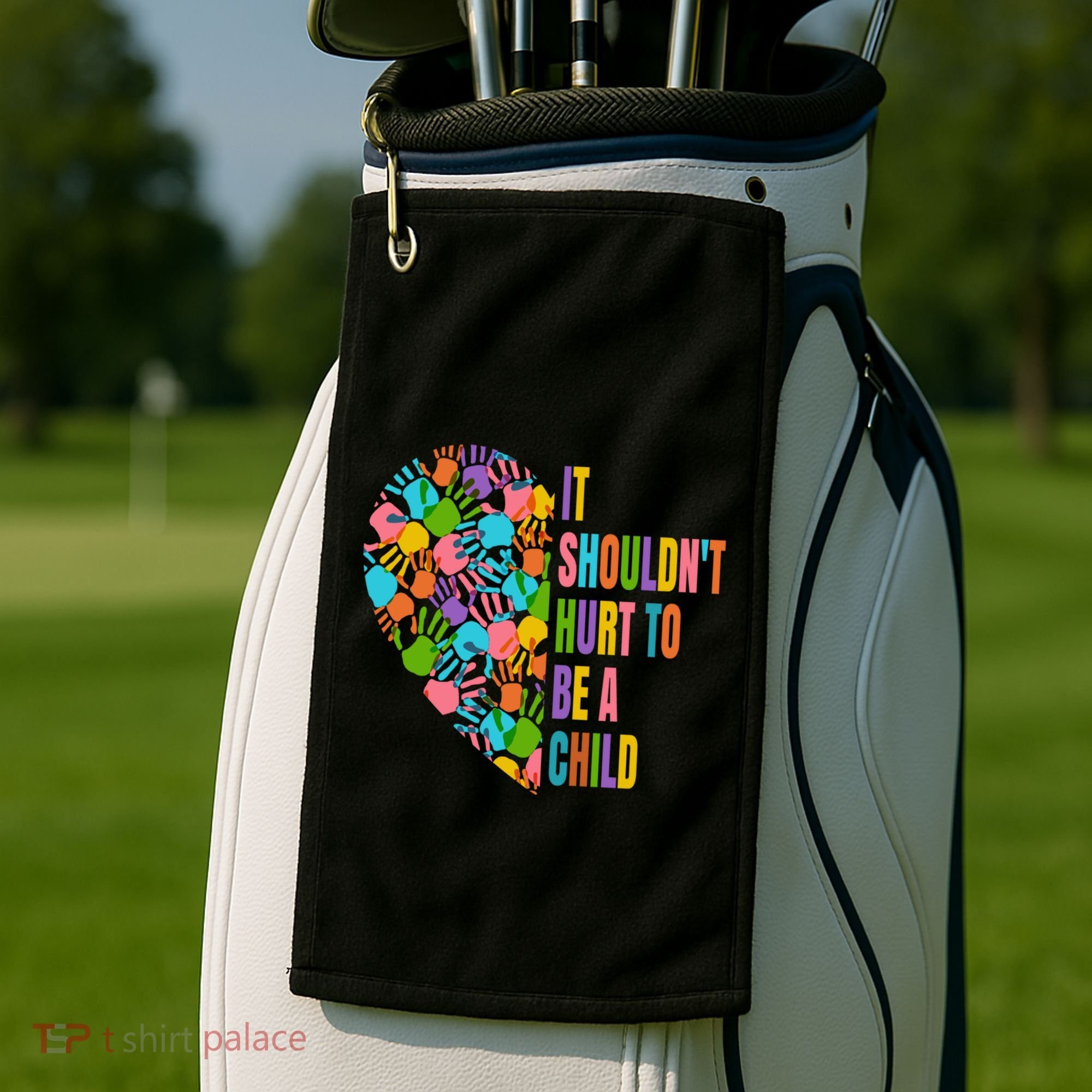 Child Abuse Prevention Month Awareness Cute Gift Funny Gift Golf Towel