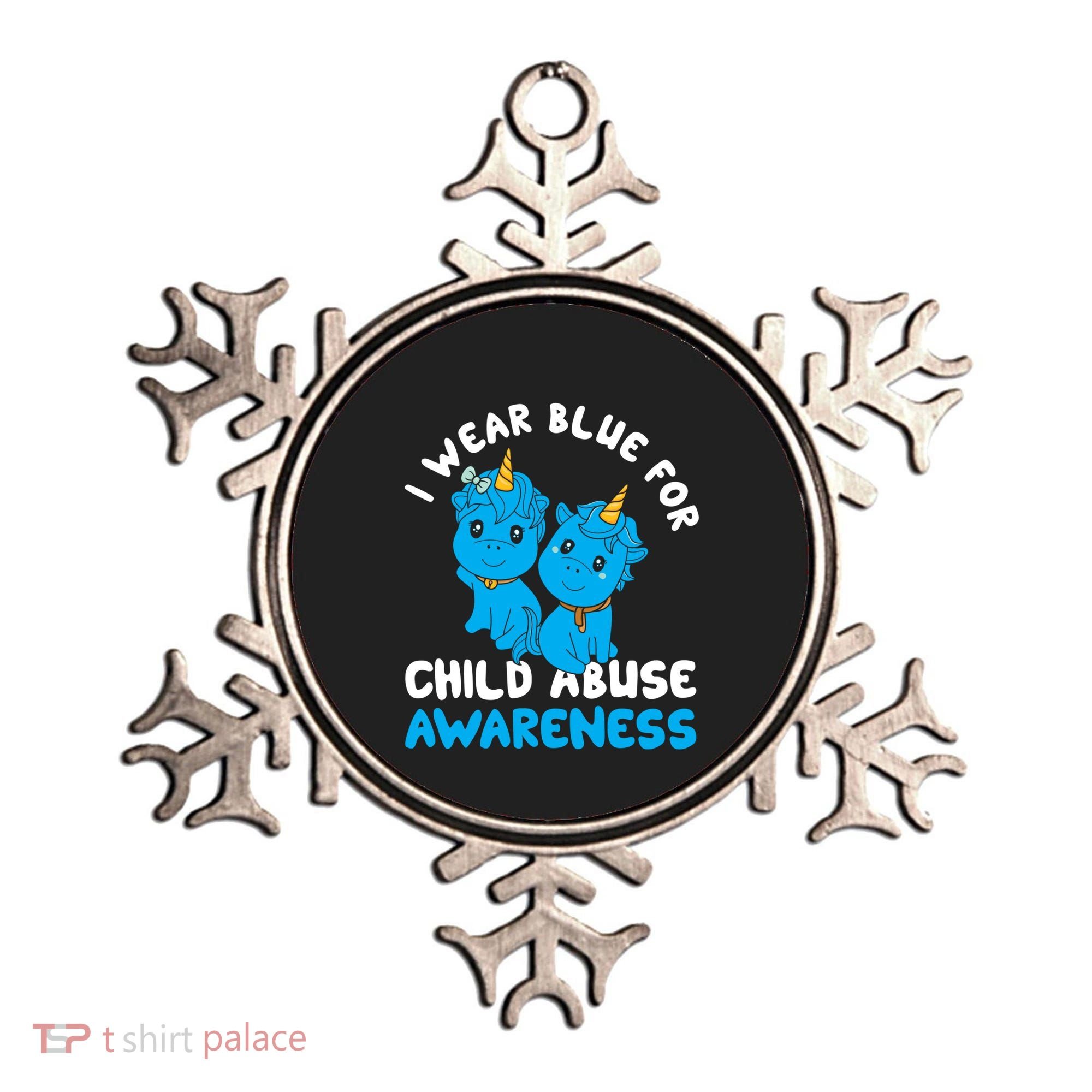 Child Abuse Prevention Month Blue Ribbon Awareness Support Cute Gift Ornament