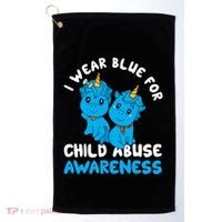 Child Abuse Prevention Month Blue Ribbon Awareness Support Cute Gift Golf Towel thumb 0