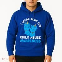 Child Abuse Prevention Month Blue Ribbon Awareness Support Cute Gift Hoodie thumb 2
