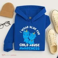 Child Abuse Prevention Month Blue Ribbon Awareness Support Cute Gift Hoodie thumb 4